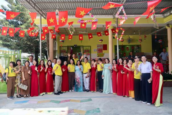 TRƯỜNG MẦM NON VĨNH HIỆP ĐÓN TIẾP ĐẠI BIỂU VỀ KHÁNH THÀNH CÔNG TRÌNH SỬA CHỮA ĐIỂM TRƯỜNG SAU LŨ LỤT 2025