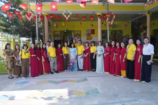 TRƯỜNG MẦM NON VĨNH HIỆP ĐÓN TIẾP ĐẠI BIỂU VỀ KHÁNH THÀNH CÔNG TRÌNH SỬA CHỮA ĐIỂM TRƯỜNG SAU LŨ LỤT 2025